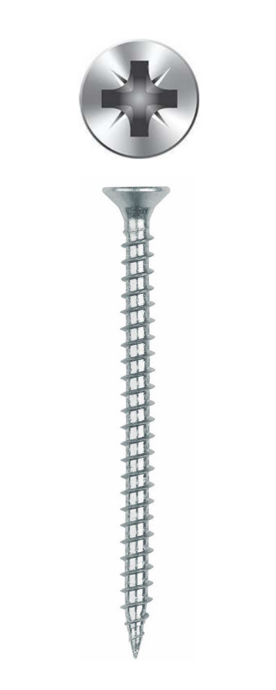 Index Grau Holzschraube - Flachkopf - Vollgewinde - Pozidriv-Antrieb - Verzinkt 5 X 20 - Packung Mit 500 Stück