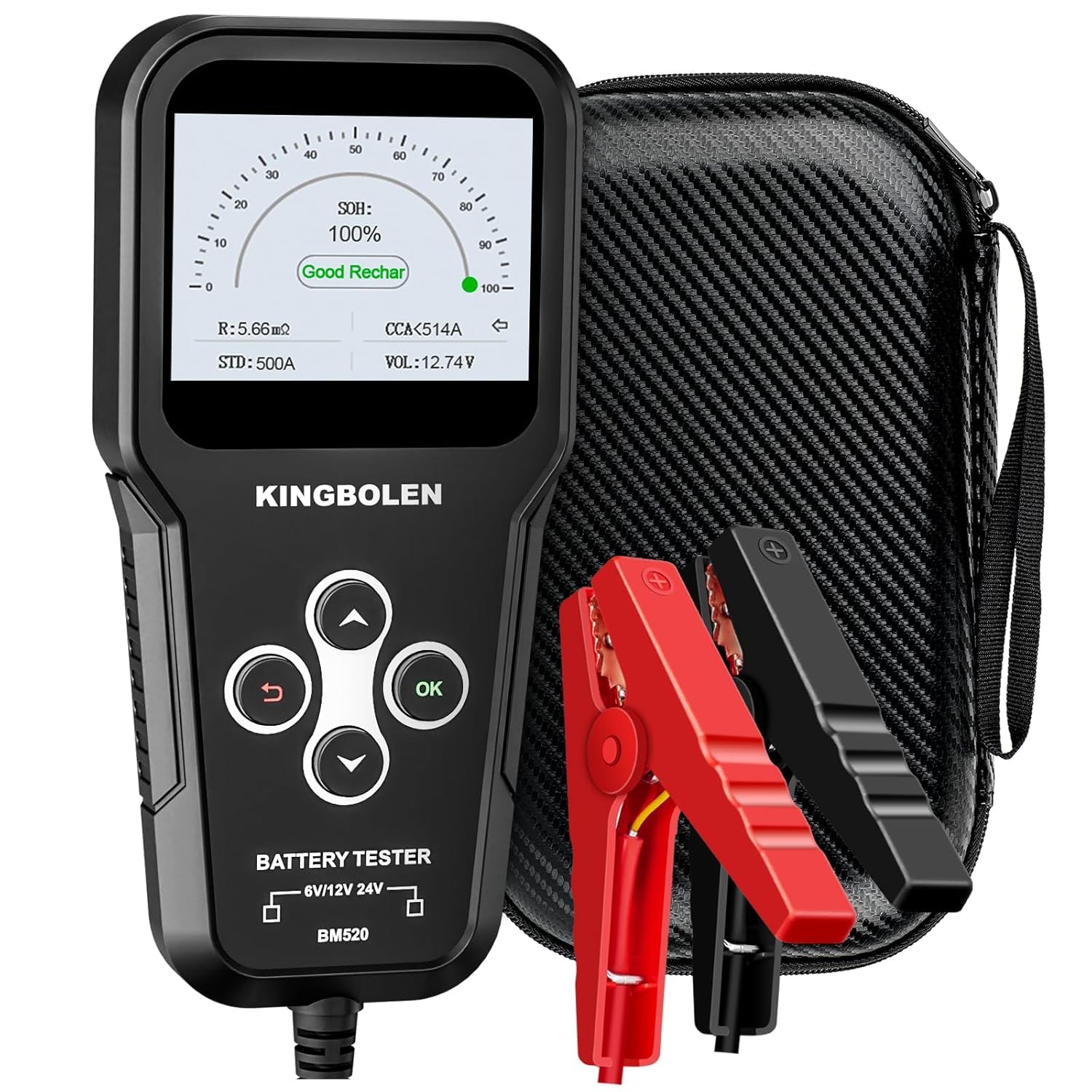 Bm520 6 V/12 V/24 V, Tester Per Batteria Auto, 100 – 2000 Cca Per Auto, Con Test Dello Stato Della Batteria, Test Della Batteria, Alternatore, Per Auto, Moto, Atv, Suv, Camion, Barca