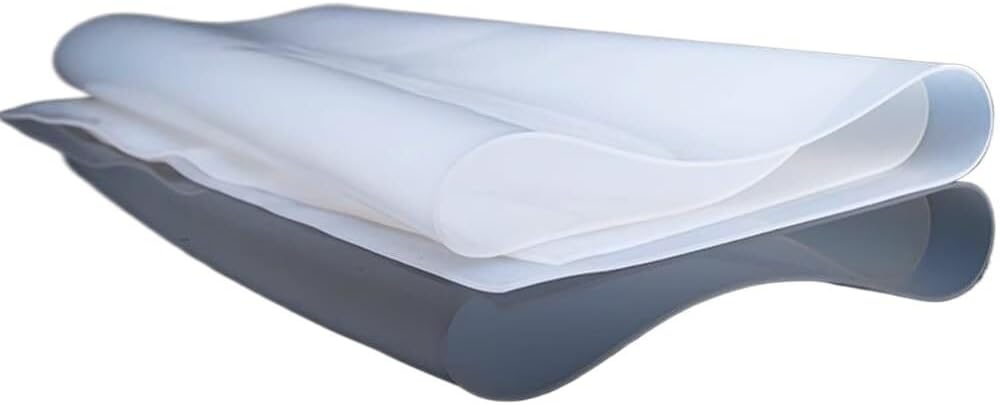 Feuille de caoutchouc silicone translucide 500 × 500 mm, épaisseur 1 à 8 mm
