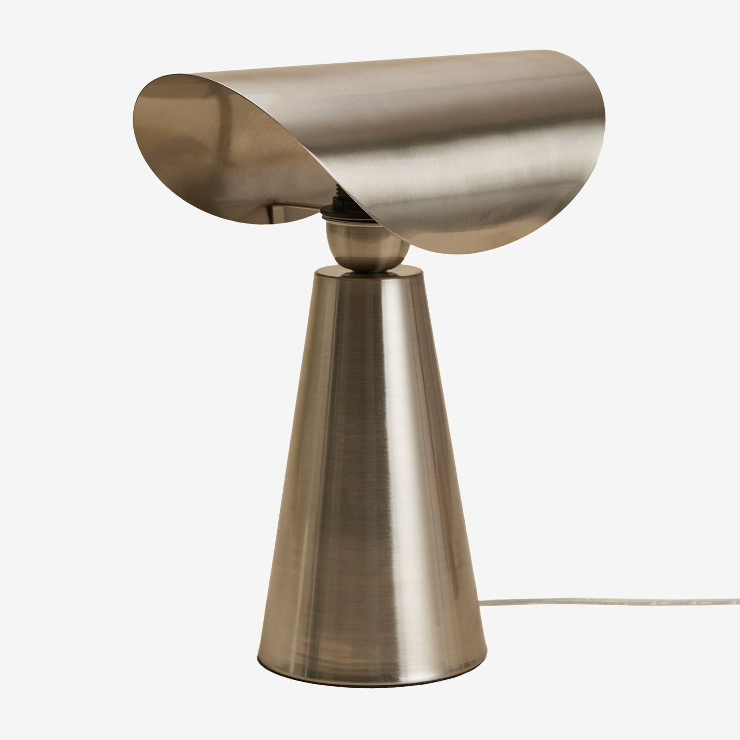 Lampe De Table ↑35 Cm En Fer Conby Sklum Gris Chromé