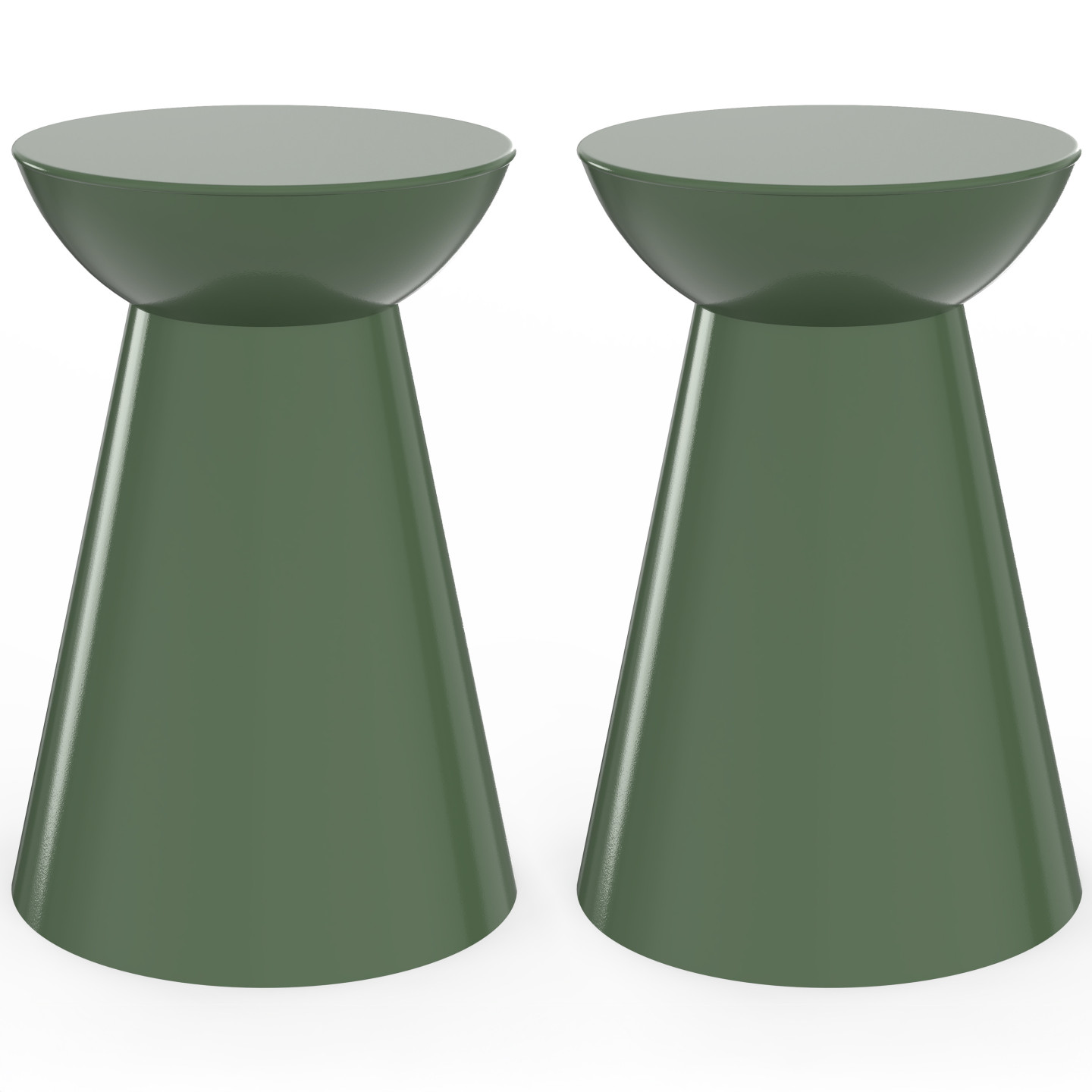 Lot De 2 Tables D'Appoint Rondes