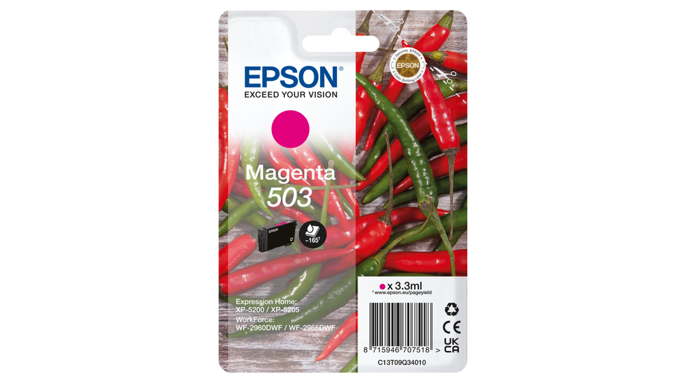 Epson 503 Original Druckerpatrone Magenta Chilischoten-Tinte Schwarz C13t09q34010 - Bild 12
