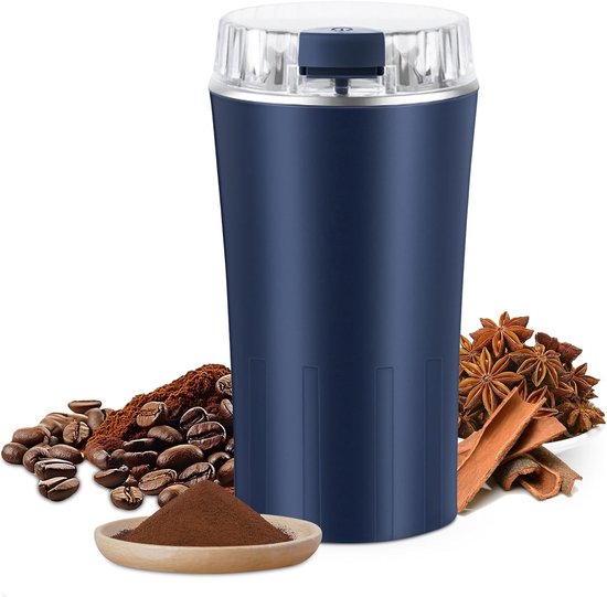 Vitdipy - Macinacaffè Elettrico – 300w - Per Chicchi Di Caffè - Macina Spezie - Compatto - Acciaio Inossidabile - Per Chicchi Di Caffè E Spezie