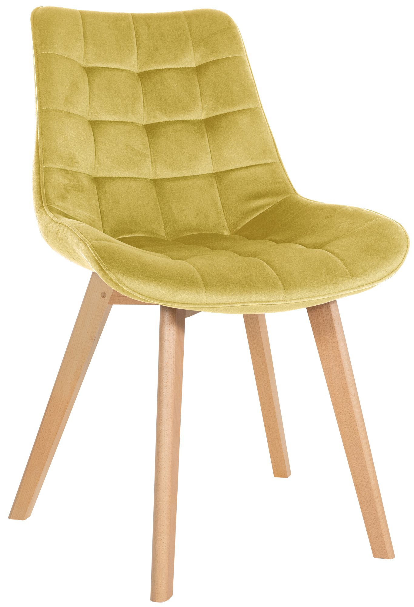 Chaise Brook Velours Jaune