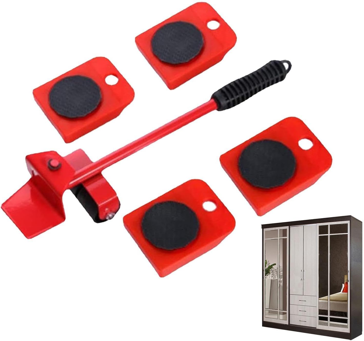 Lève-meubles à roulettes en acier inoxydable, protection des sols, kit de déplacement