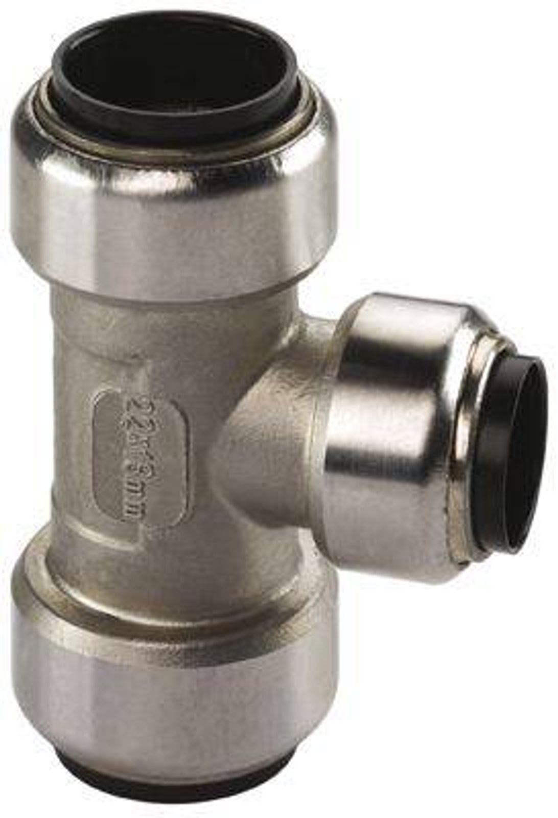 Tectite Versilbert - Edelstahl Steckfitting T-Stück Mittelabgang Reduziert 18 X 15 X 18 Mm Dvgw
