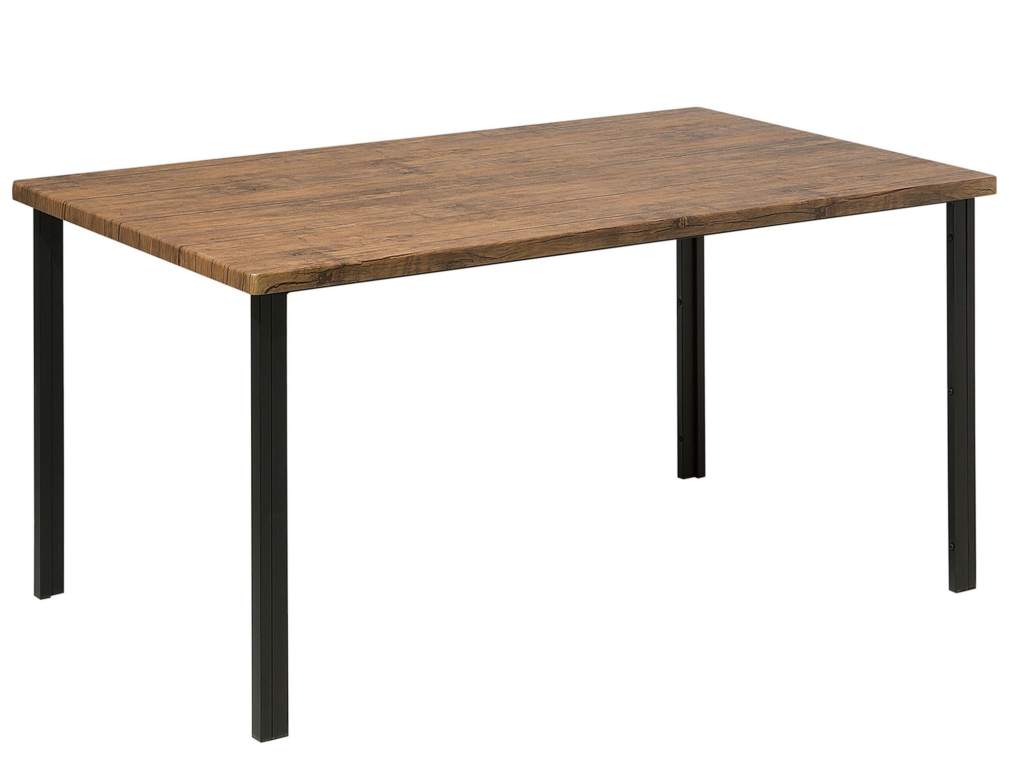 Beliani Esstisch Stahl Braun Schwarz 150 X 90 Cm Mdf Tischplatte Metallgestell Rechteckig Industriell
