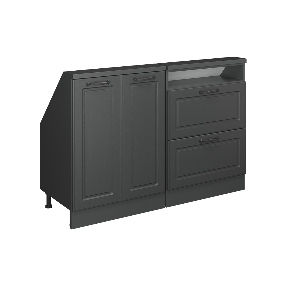Küchenschrank Für Dachschrägen R-line, Anthrazit Landhaus/anthrazit, 120 Cm 2er Set, Vicco