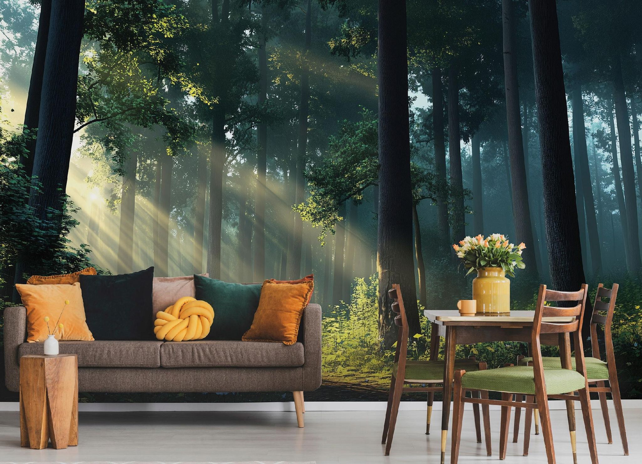 Wallarena Vlies Fototapete Wald Landschaft 150x105 Cm, Tapeten, Für Wohn Und Schlafzimmer, Vliestapete Wandtapete Tapete 3d Effekt- Inkl. Kleister - Natur