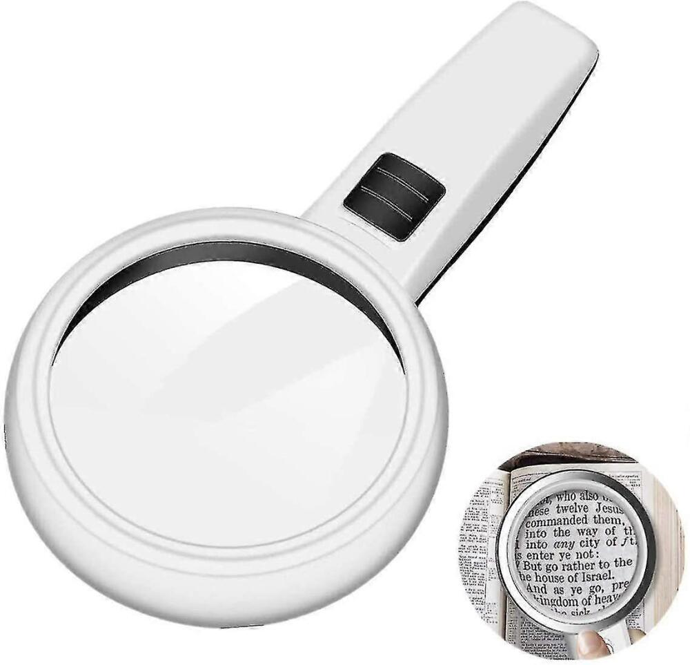 Loupe à main 30x avec éclairage LED, lentille 110 mm, verre antireflet, poignée ABS