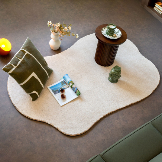 Tapis Contemporain De Forme Organique - Select - Ecru - 120 X 180 Cm