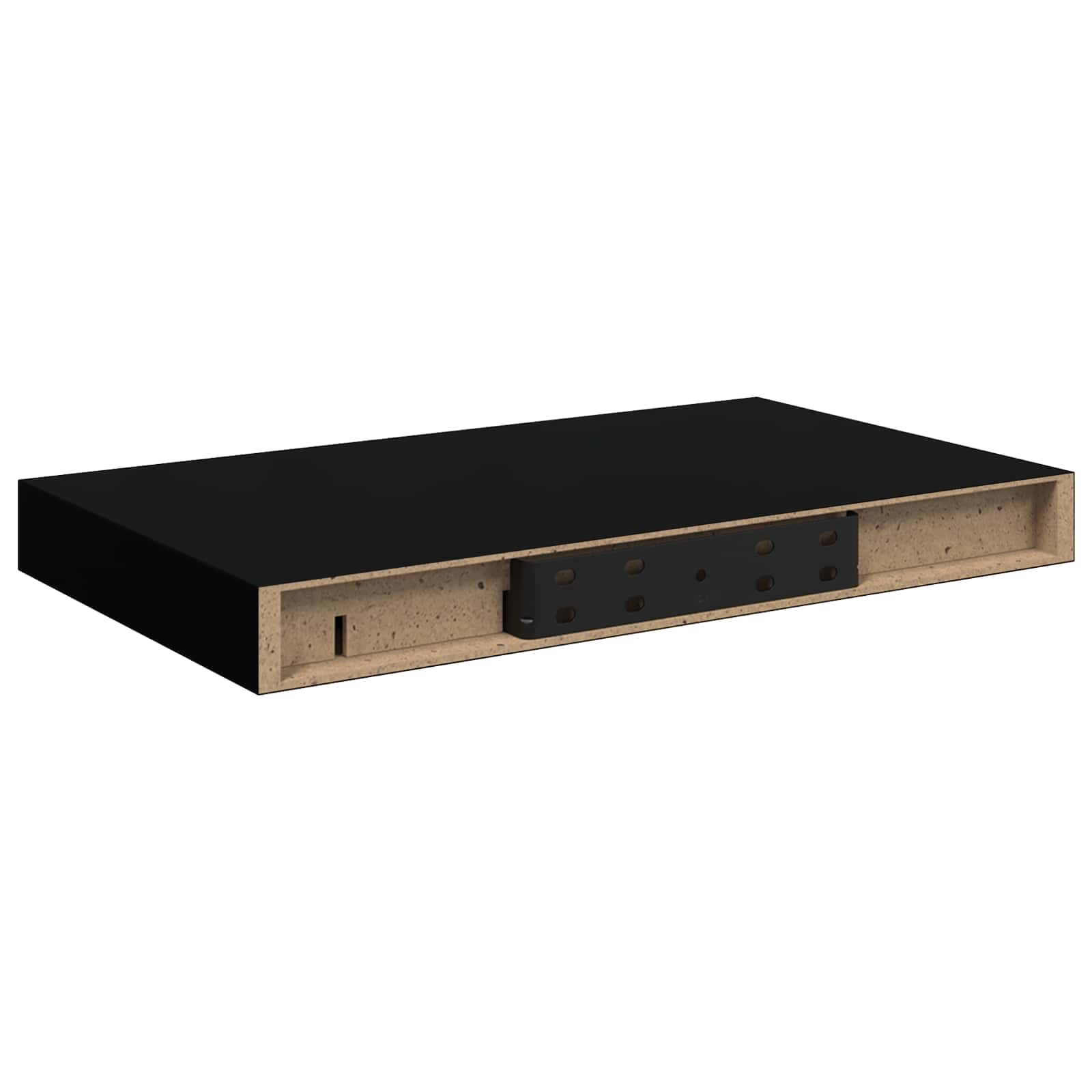 Vidaxl Schwarz Schweberegale 2 Stk. 40X23,5X3,8 Cm Mdf