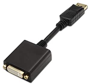 Aisens Schwarz - Displayport Zu Dvi Single Link Konverter, Dp/M-Dvi/H, 15Cm
