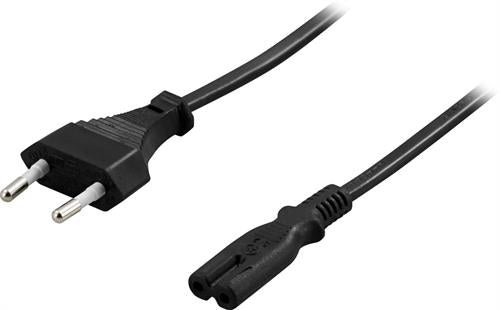 Deltaco Stromkabel 2m schwarz EU C7 (3 m), Stromkabel, Schwarz - Bild 2
