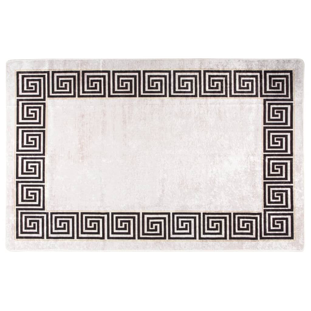 Rug Washable 160x230 Cm Light Beige Anti Slip Vidaxl