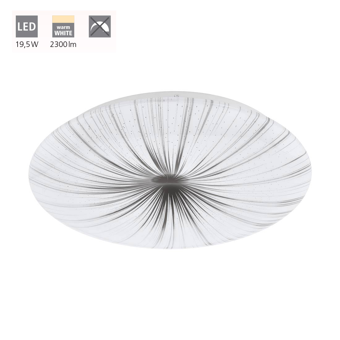 Led Deckenleuchte Nieves Weiß-silber Ø 41 Cm Warmweiß Deckenlampen & Kronleuchter - Eglo