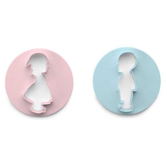 Ibili Mädchen Blau/Rosa Ausstechform Junge+Mädchen 10 Cm Für Süsse Gebäckdeko, Ausstechformen, - Bild 3