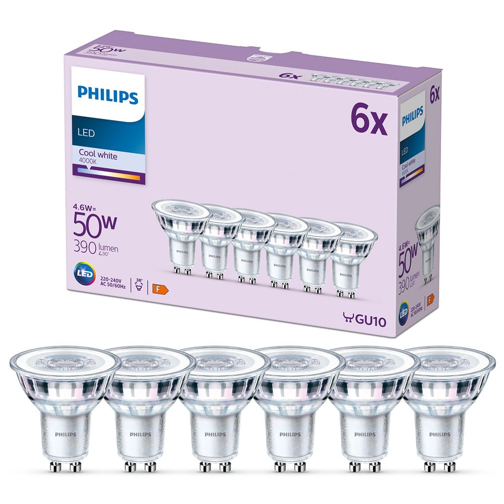 Philips LED-Lampe Classic 46W840 50W 36 6-pack GU10 - Bild 4