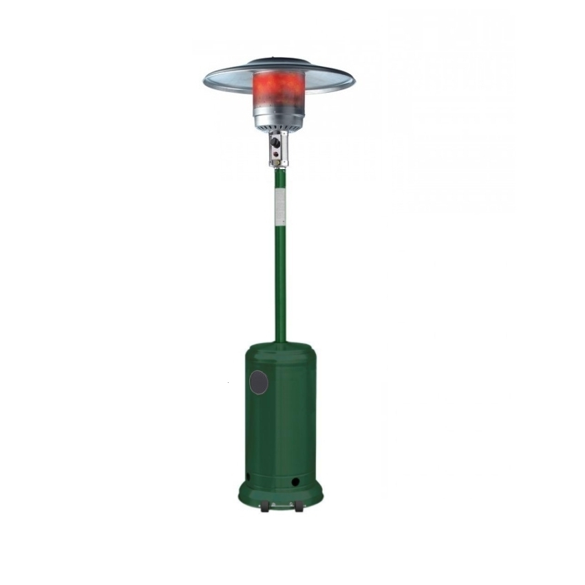 Grecoshop - Stufa/fungo Per Esterno A Gas Butano Con Ruote Verde - Mod. Patio