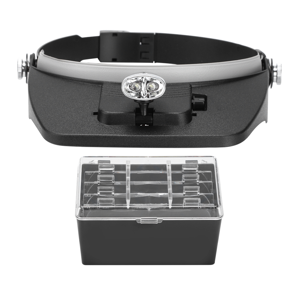 Loupe frontale apicole avec éclairage LED, 4 lentilles grossissantes, protection des yeux, plastique léger