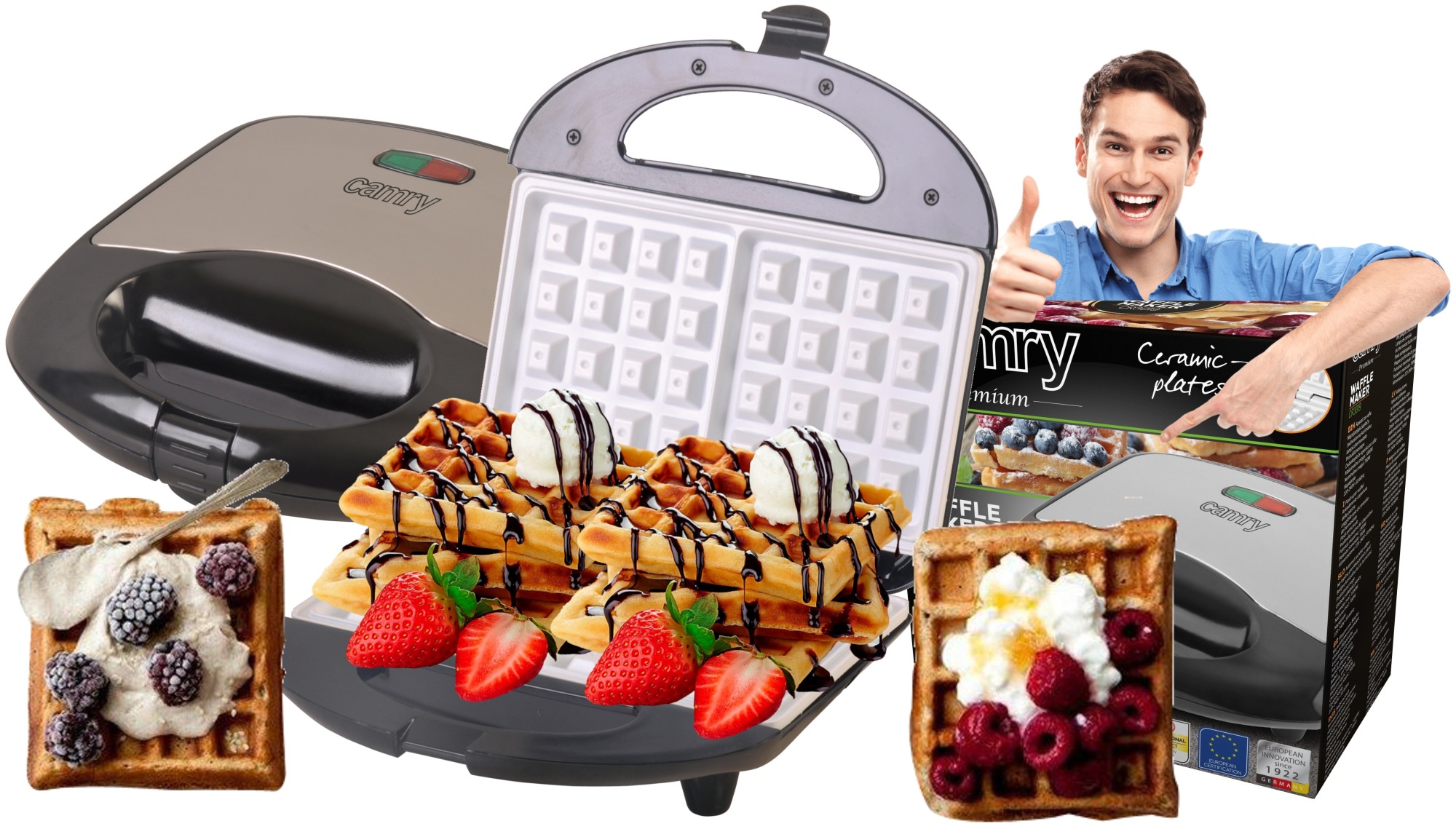 Camry Cr 3019 Waffeleisen 700W - Image 3
