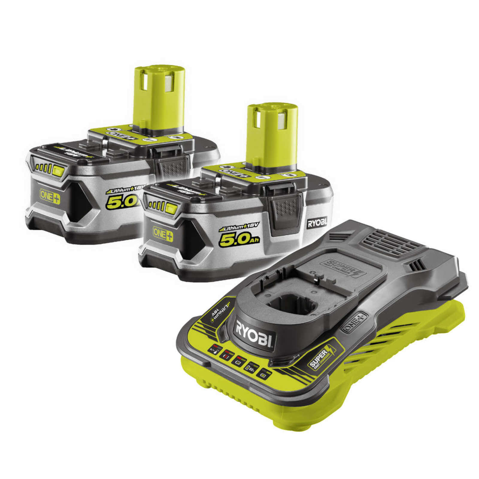 Ryobi Ultra-Schnellladegerät Und 18V Batterien Set