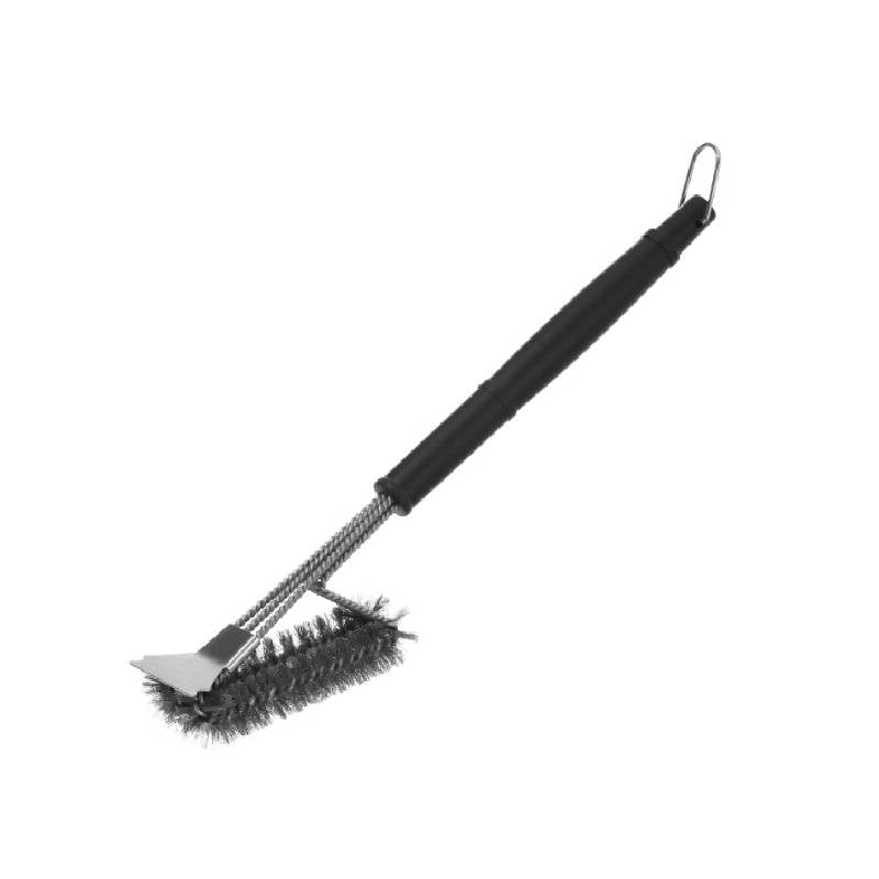 Grillreinigungsbürste, Metall-grillbürste, Edelstahl-reinigungsbürste Mit Abnehmbarem Griff Und Schaber Für Gas- Und Holzkohlegrills