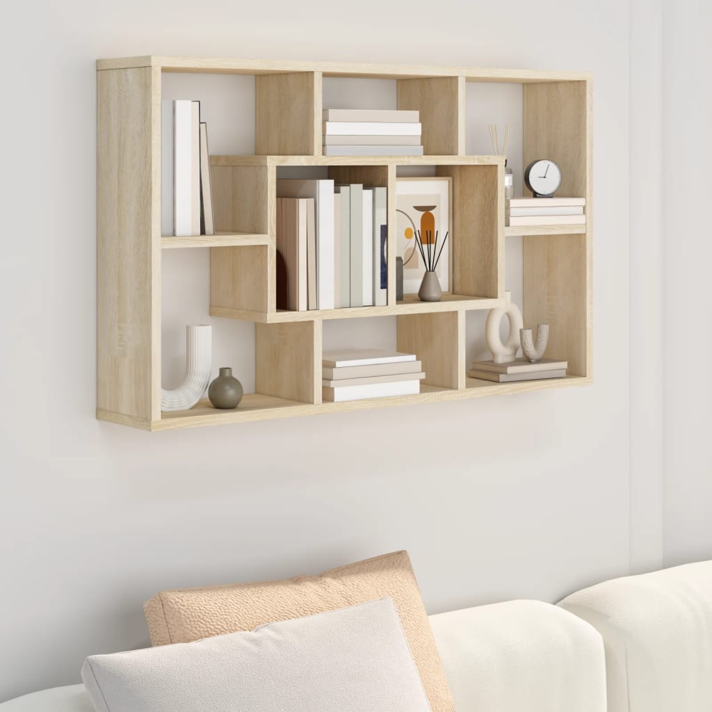 Vidaxl Braun Wall Shelf Sonoma Oak 85X16x52,5 Cm Engineered Wood