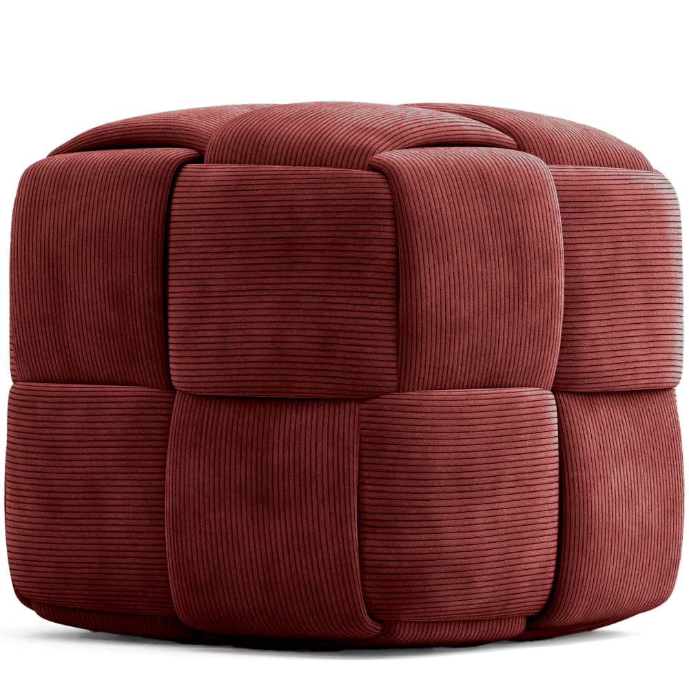 Privatefloor - Pouf Carré Tapissé En Velours Côtelé - Design Moderne