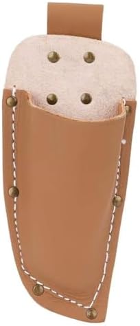 Étui en cuir pour sécateur, 23 x 9 cm, clip ceinture à bouton-pression, beige