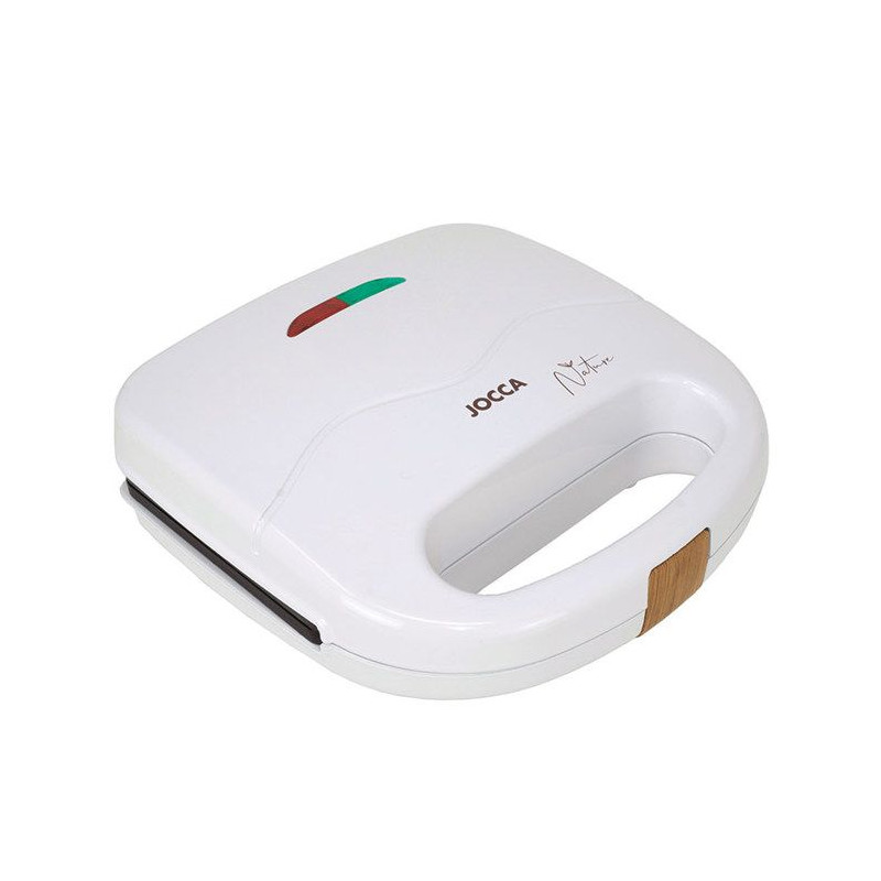Jocca - Tostapane A 2 Fette, Tostapane Linea Nature/piastre Grill Antiaderenti/indicatori Luminosi/panini E Altri Pasti/finitura Moderna Effetto Legno (bianco)