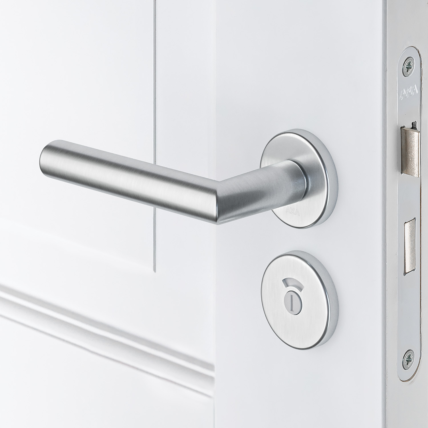 Axa Türbeschlagset Für Innentüren - Klick - Türgriff Mit Mailänder Feder - Türgriff Aus Aluminium - Für Wc/badezimmer - Türgriff Mit Runder