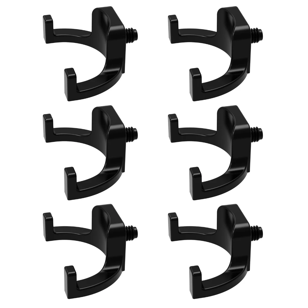 Crochets de rangement en plastique robuste pour outils de jardin, noir, lot de 6