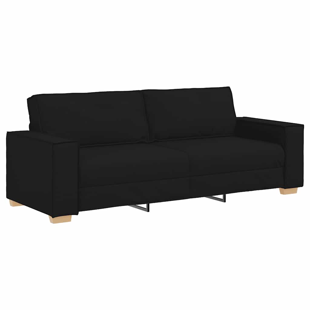 3-seater Sofa Black 220x78x84 Cm Fabric Vidaxl