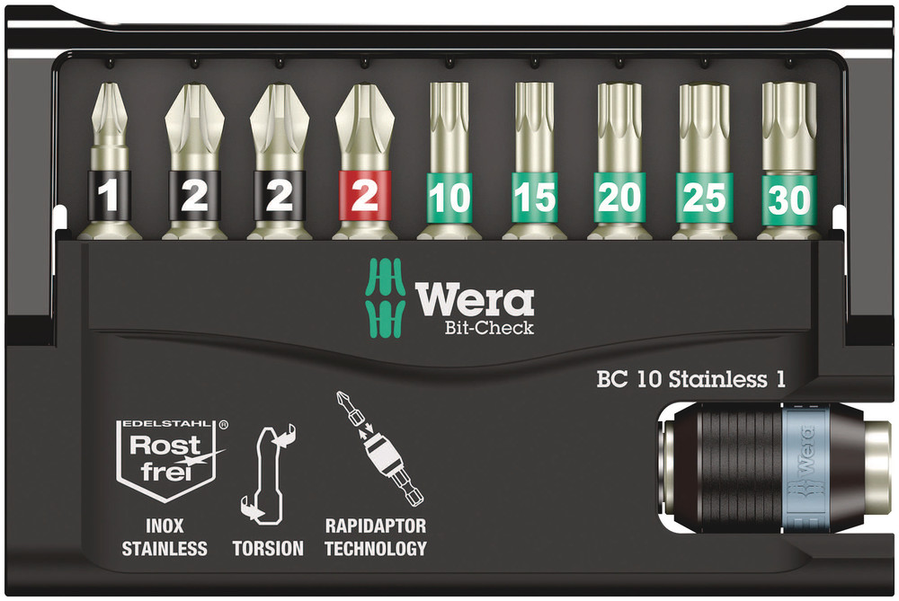 Wera Mehrfarbig Bits, Bit-Check 10 Stainless 1 - Bild 4