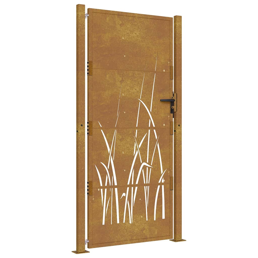Gartentor 105x180 Cm Cortenstahl Gras-design - Vidaxl