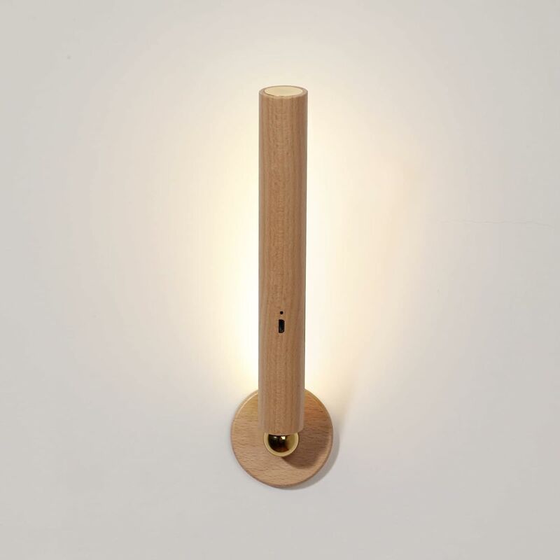 Led Applique Murale Interieur Bois Usb Rechargeable Interrupteur