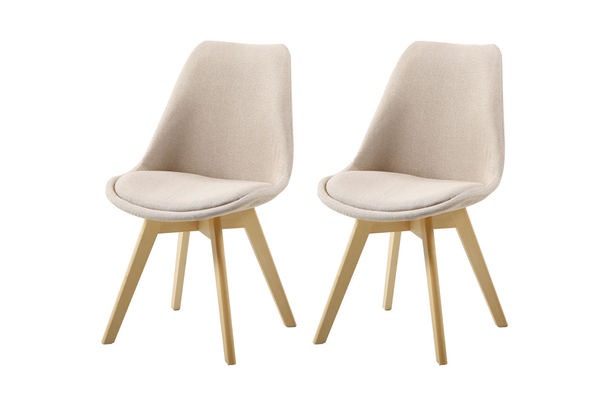 Lot De Deux Chaises Scandinaves Bims Taupe