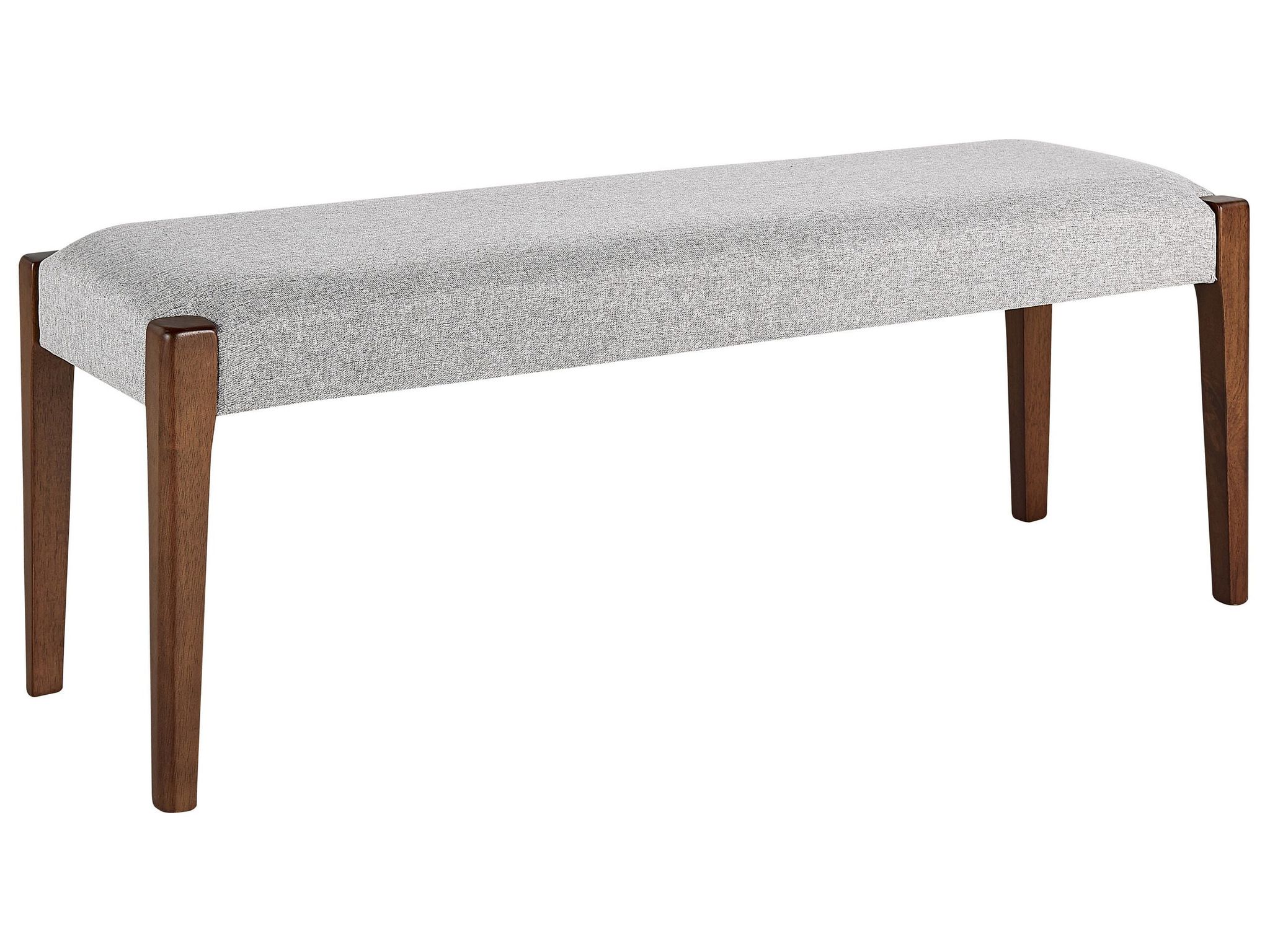 Beliani Sitzbank Grau Polsterbezug 122 X 40 Cm Mit Holzbeinen Dunkelbraun Flurbank Bettbank Retro Design Für Diele Esszimmer Schlafzimmer Garderobe