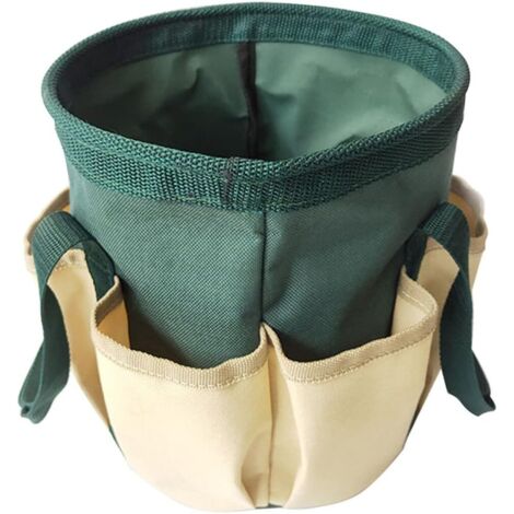 Sac à outils de jardin en toile étanche, pliable, 2 poches latérales, multicouleur