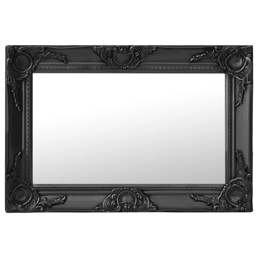 Wall Mirror Baroque Style 60x40 Cm Black Vidaxl