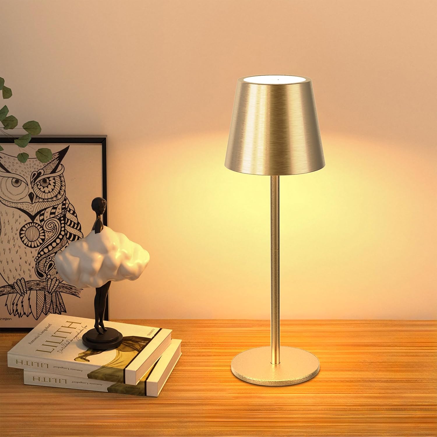 Lampe De Table Tactile Sans Fil, Intensité Variable, 3 Températures De Couleur, Bureau Et Chevet