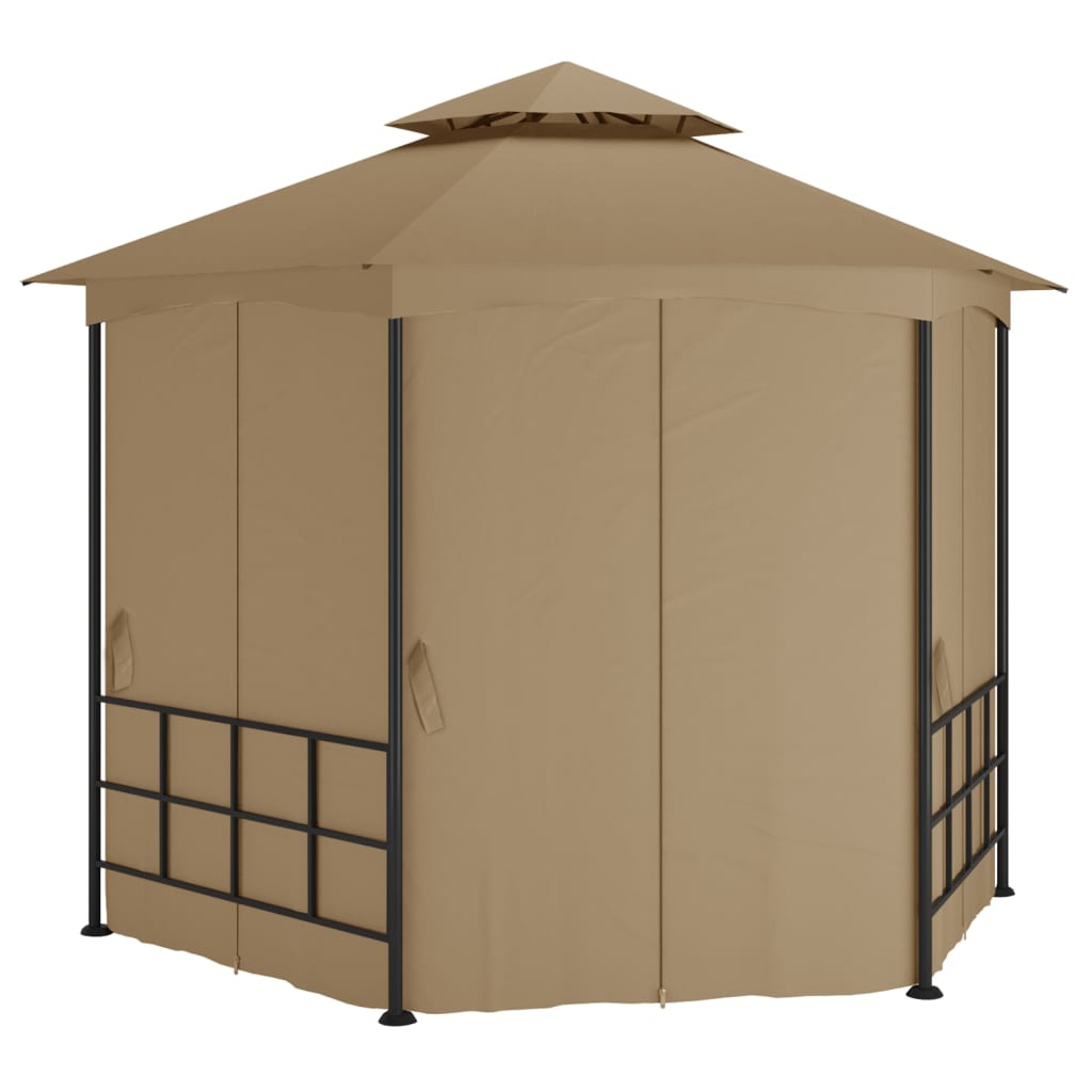Vidaxl Taupe Pavillon Mit Seitenwänden 3,1X2,7 M