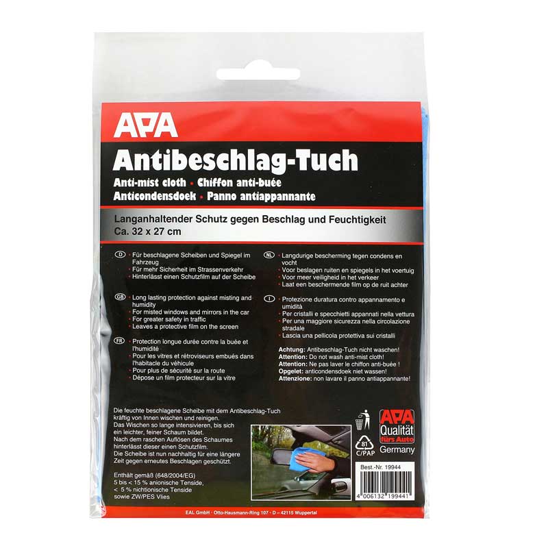 APA Antibeschlagtuch einzeln blau 27,5x32cm - Image 2