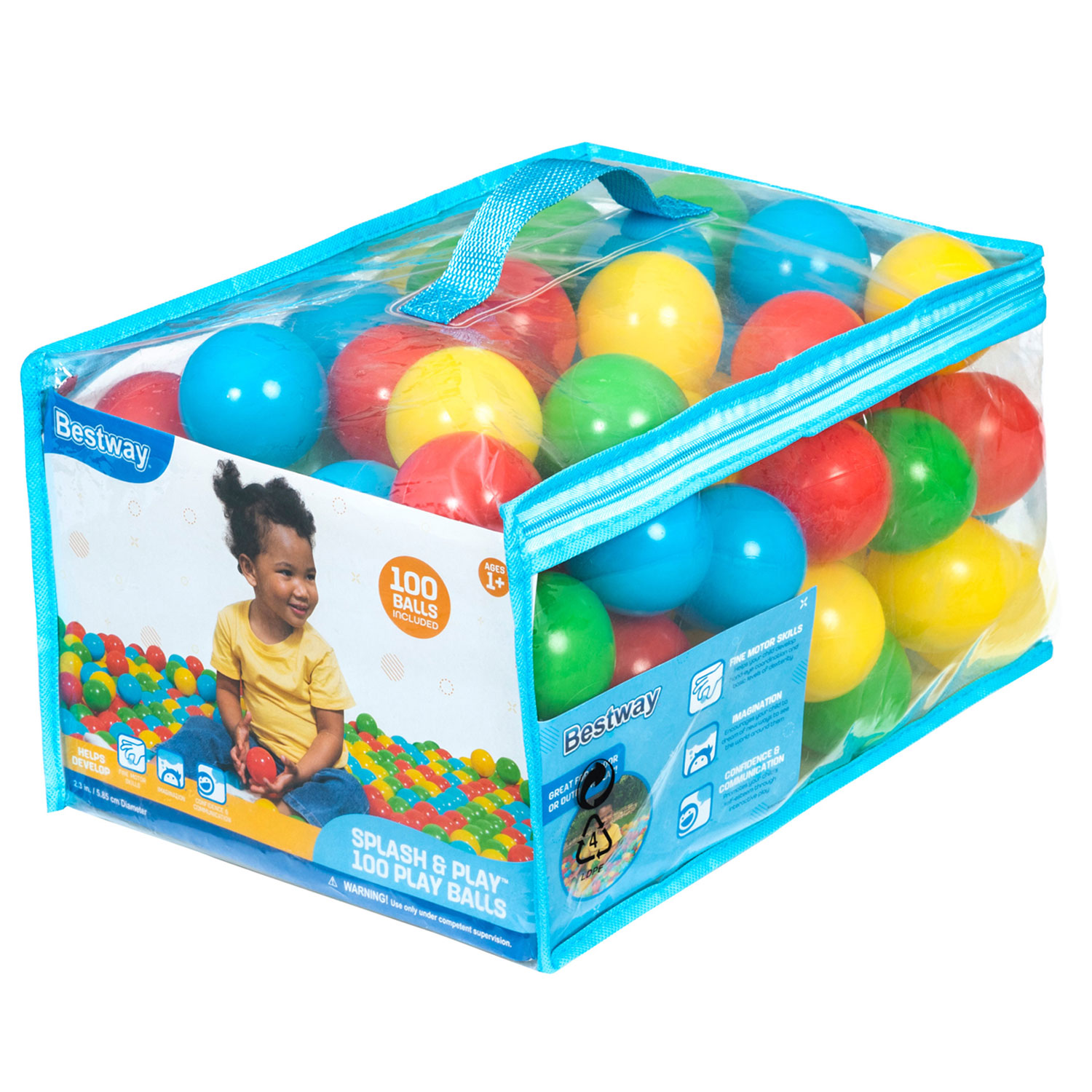 Bestway Spielbälle - Splash & Play - 100 Bälle - Durchmesser 5,85 Cm - Multicolor - Image 6