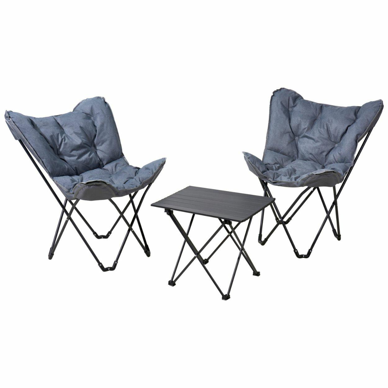Ensemble De Mobilier De Camping : 2 Chaises + Table