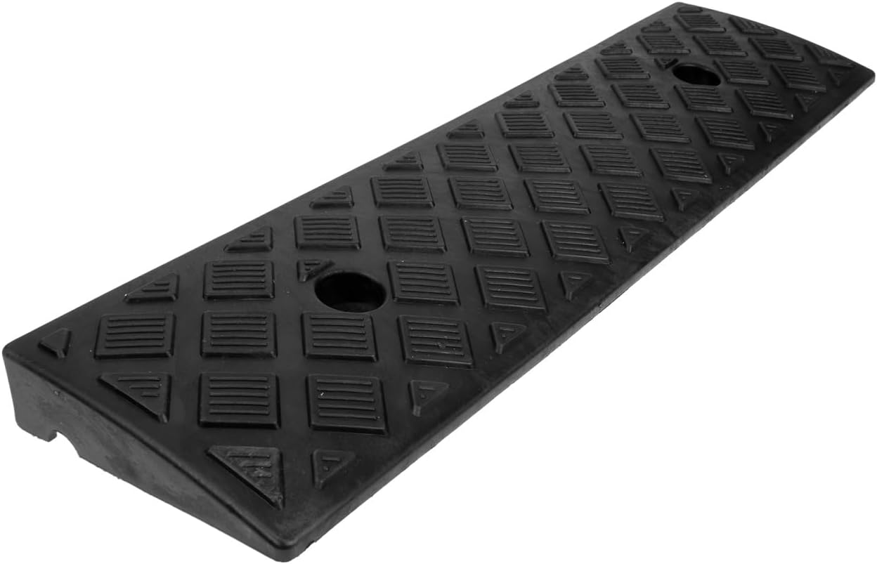 Rampe de seuil antidérapante en plastique pour trottoir et allée de garage, 19,69 x 5,12 x 1,18 po