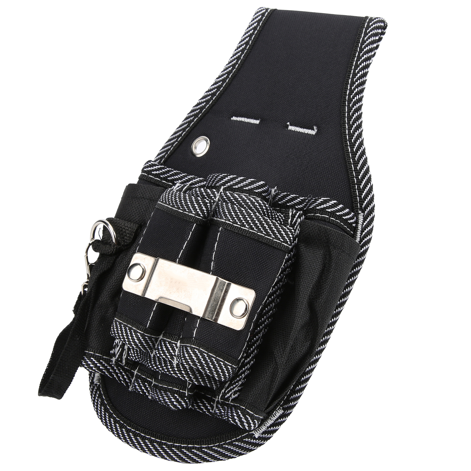 Sacoche à outils multifonction 9 poches en polyester 600D, ceinture ventrale, porte-perceuse