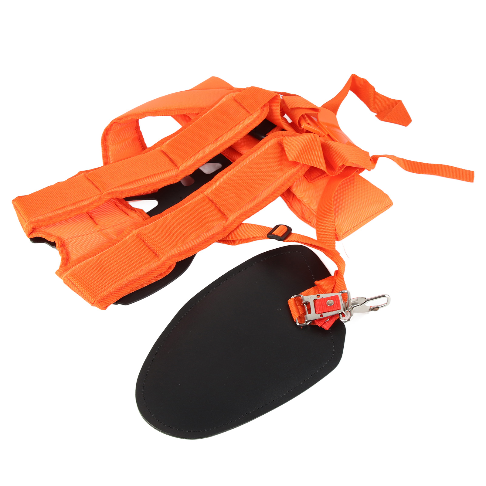 Harnais dorsal rembourré réglable en toile Oxford et nylon, orange, pour débroussailleuse et tronçonneuse
