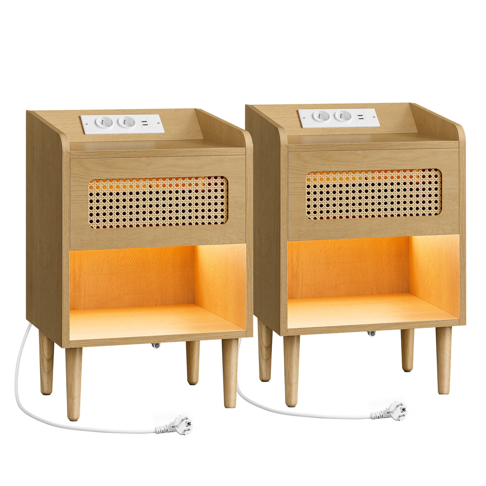 Songmics Home - Table De Chevet Avec Multiprise